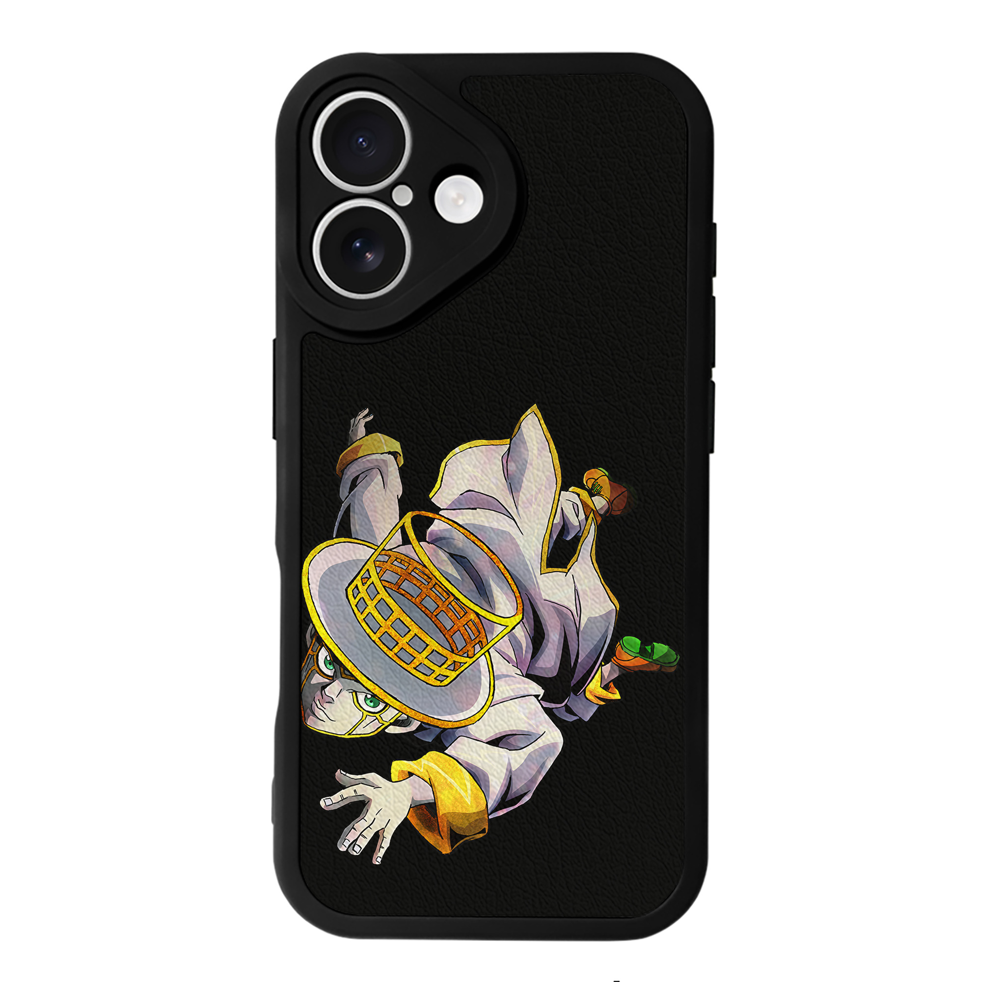 （画像用） ジョジョの奇妙な冒険 岸辺 露伴（きしべ ろはん） JoJo's Bizarre Adventure Rohan Kishibe 【iPhone 16シリーズ対応】シリコンスマホケース（レザー調） 材質：シリコン